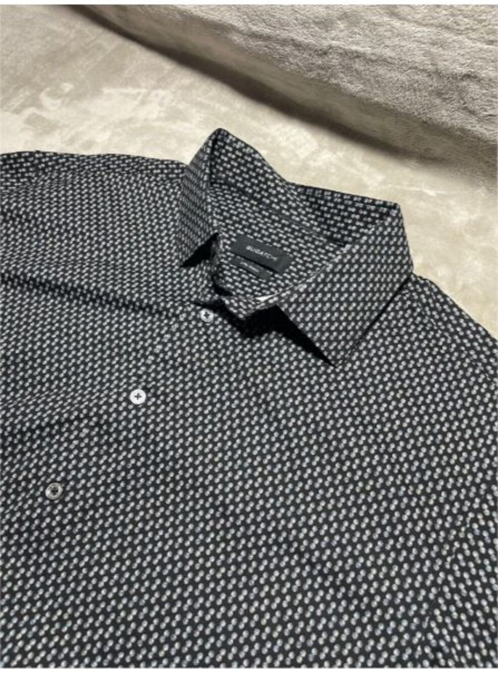 Bugatchi Button Up Shirt Men's XXL Black Short Sleeve 8 Way Stretch